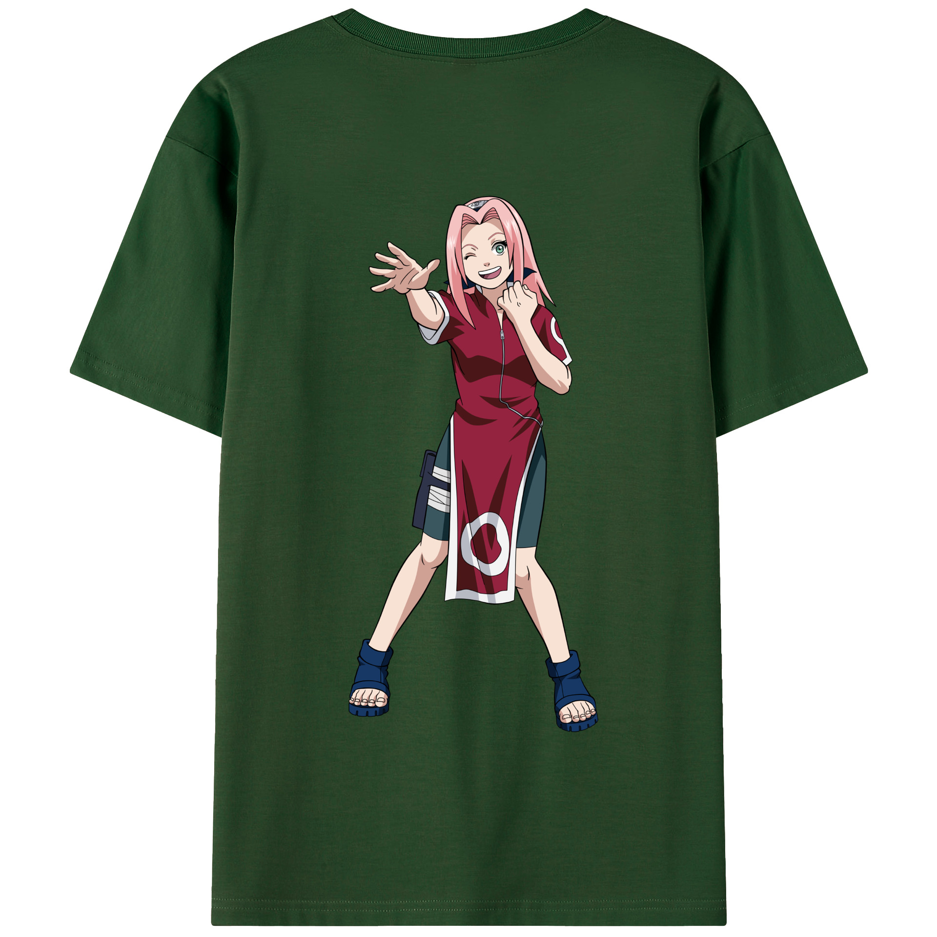 （画像用） NARUTO -ナルト- 春野サクラ Haruno Sakura 綿100％半袖Tシャツ（背面プリント）